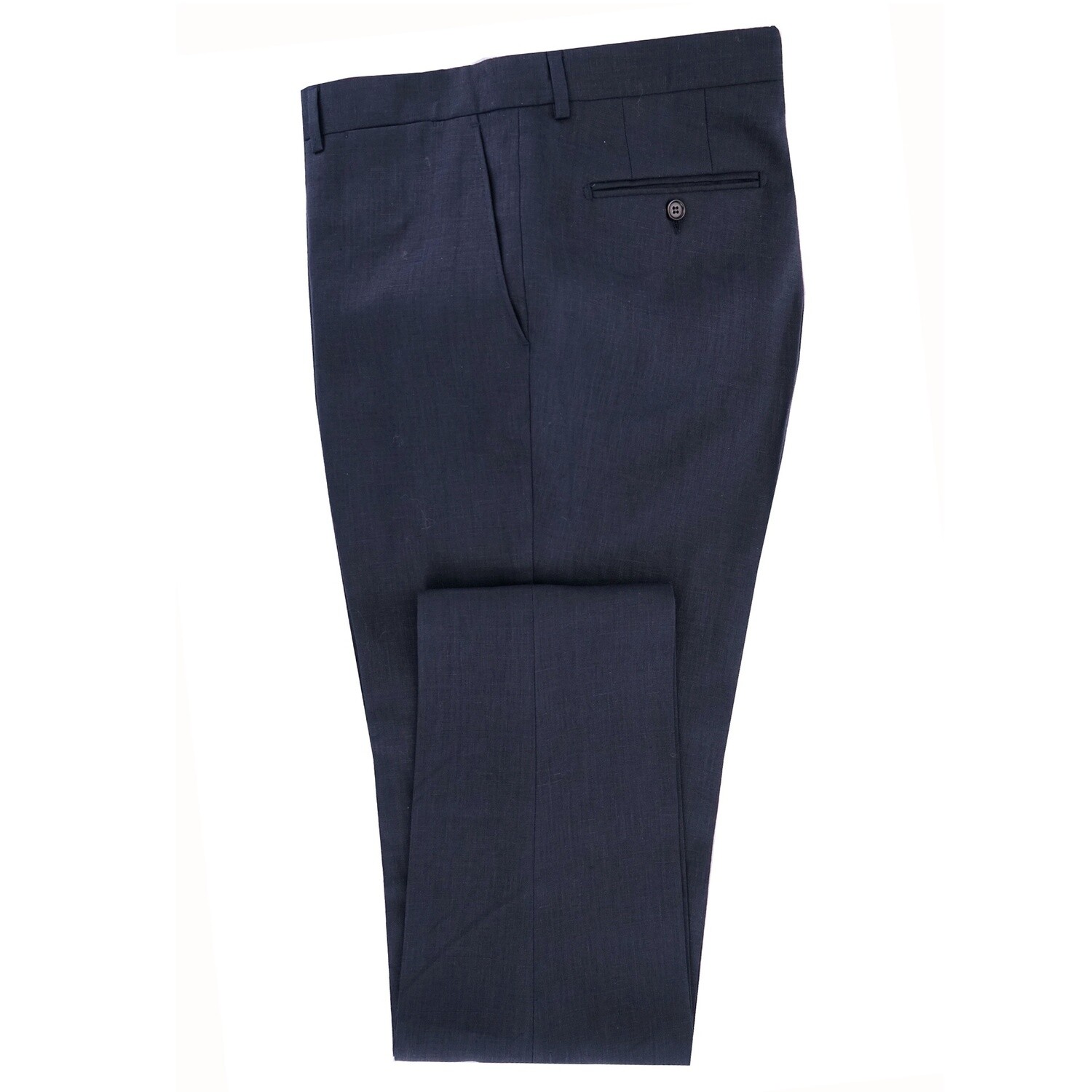 Navy Linen Suit Trousers
