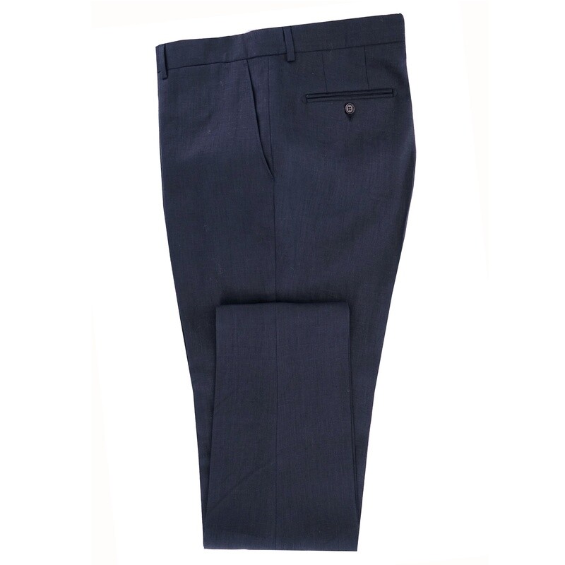 Navy Linen Suit Trousers
