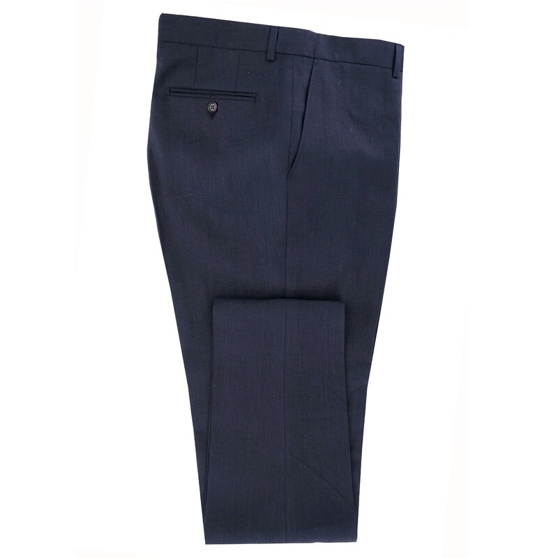 Navy Linen Suit Trousers