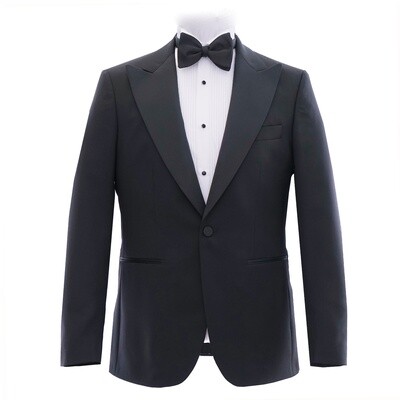 Black Twill Peak Lapel Tuxedo Jacket
