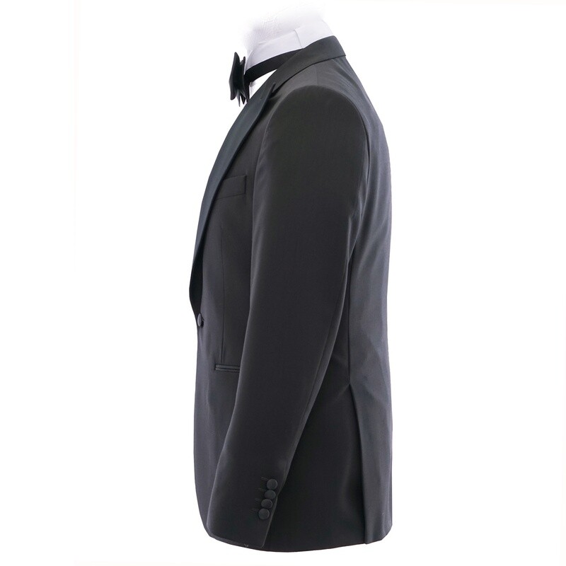 Black Twill Peak Lapel Tuxedo Jacket
