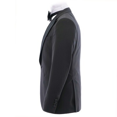 Black Twill Peak Lapel Tuxedo Jacket
