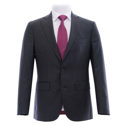 Charcoal Notch Lapel Flannel Suit