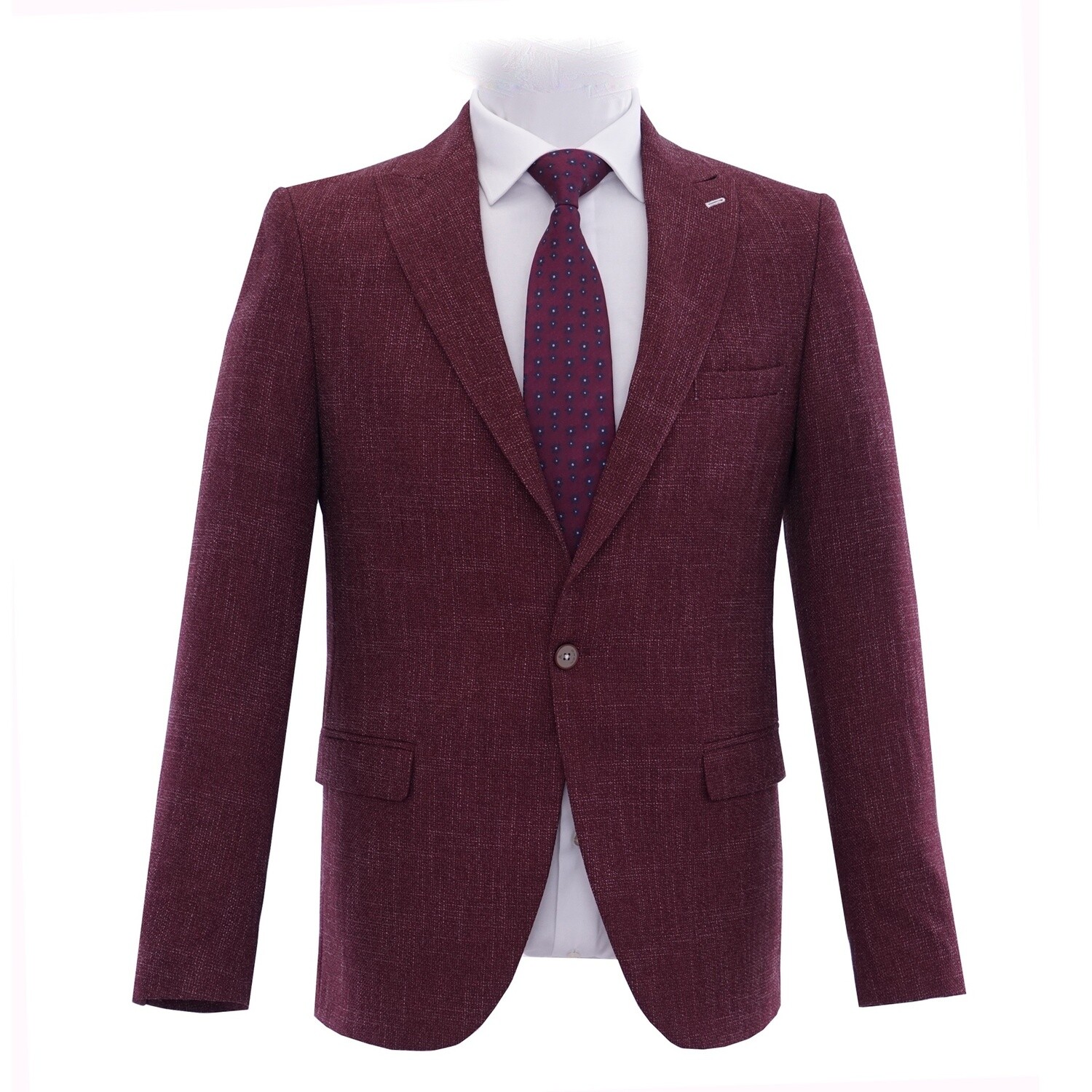 Red Mesh Peak Lapel Jacket