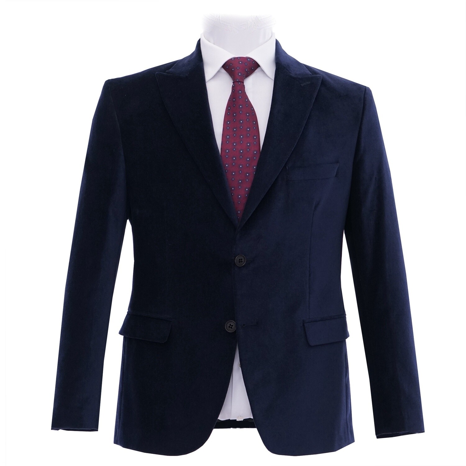 Blue Peak Lapel Velvet Jacket
