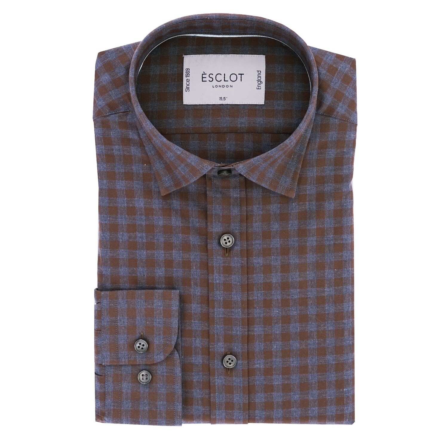 Casual Burgundy Blue Check Shirt