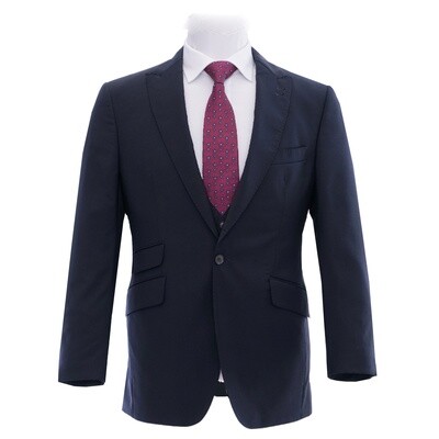 Navy Peak Lapel 3Pc Suit Jacket