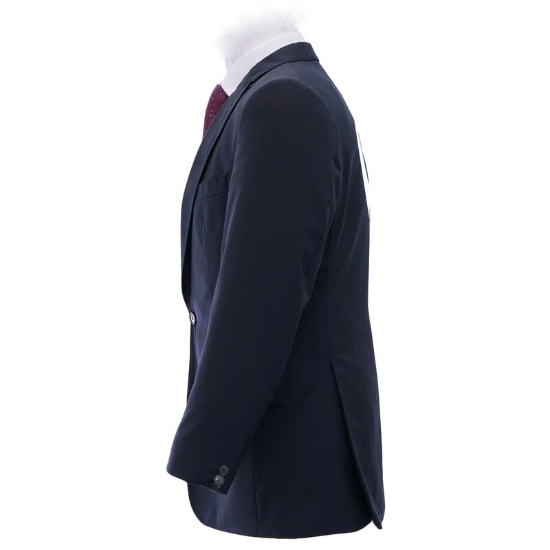 Navy Peak Lapel 3Pc Suit Jacket