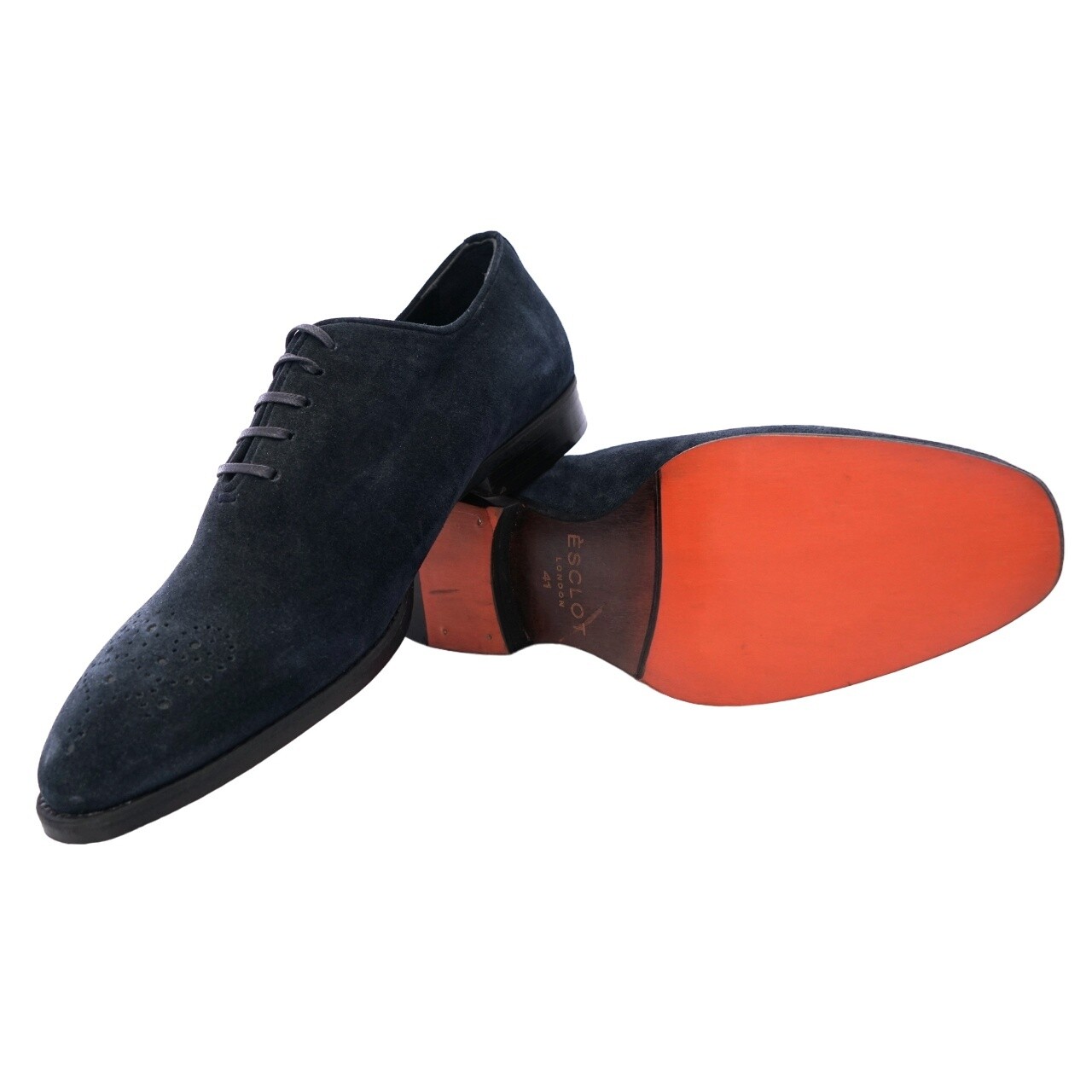 Blue Suede Whole Cut Oxford Brogue