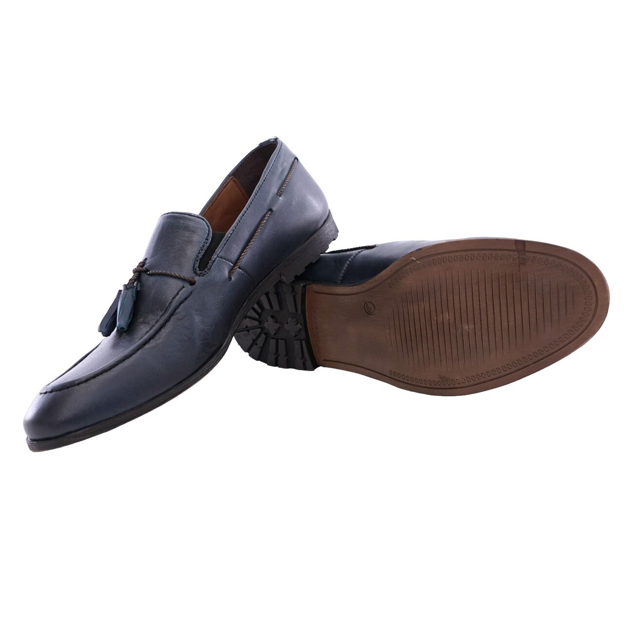 Blue Leather Tassel Loafer