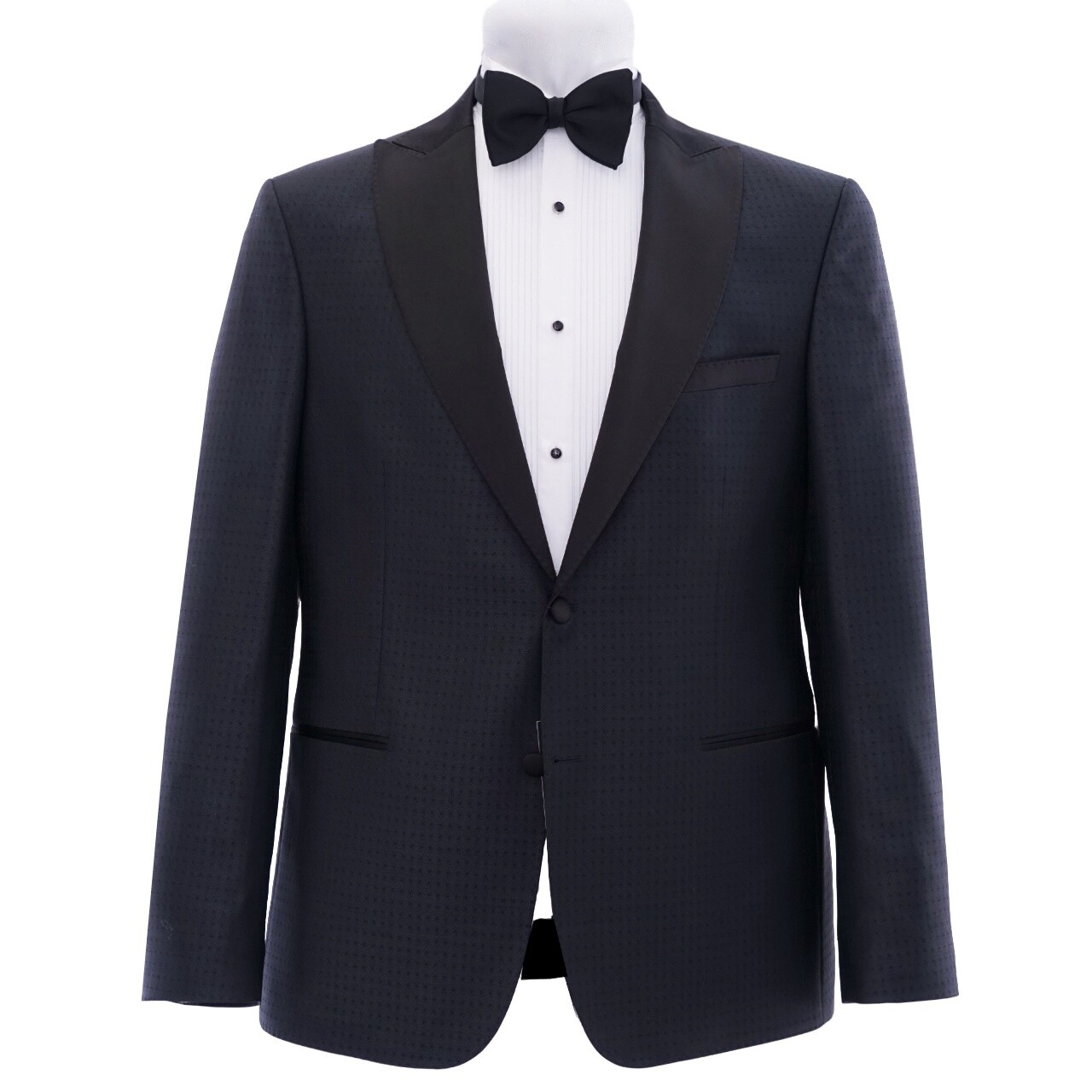 Navy Diamond Print Suit Jacket