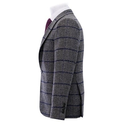 Grey Blue Big Check Jacket