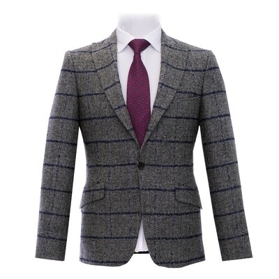 Grey Blue Big Check Jacket