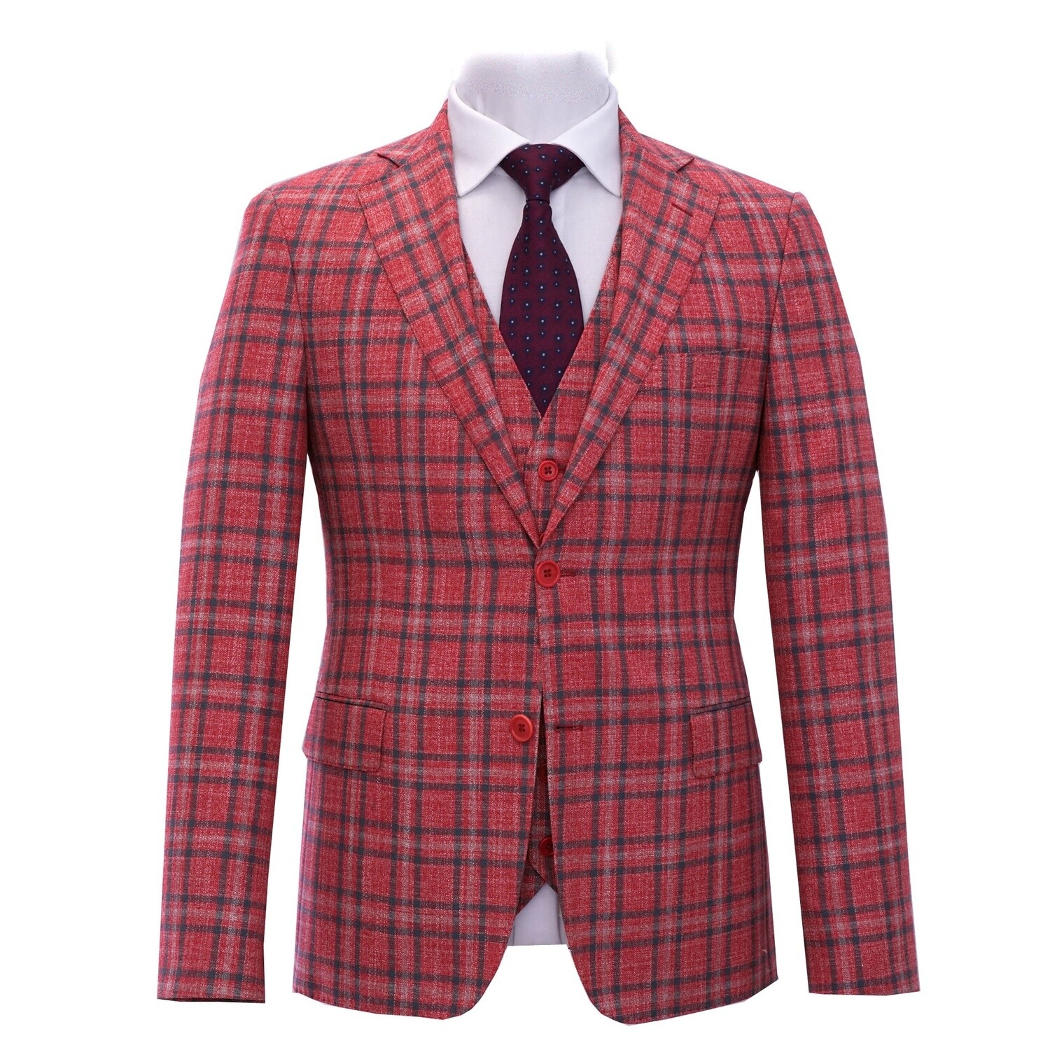 Red Blue Check Jacket