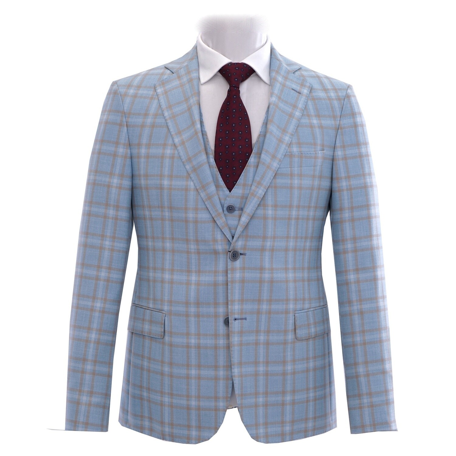 Light Blue Gold Check Jacket
