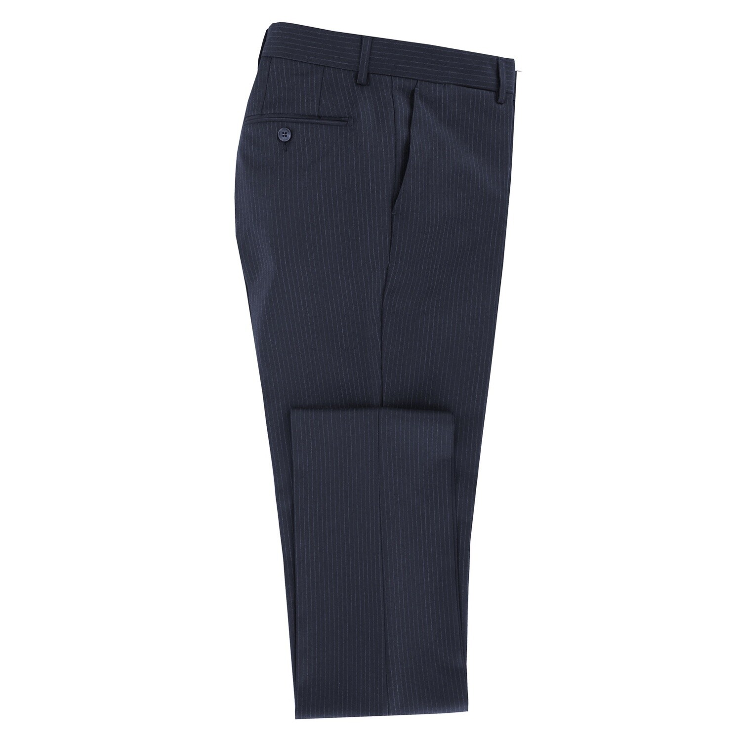 Navy Pinstripe Suit Trousers