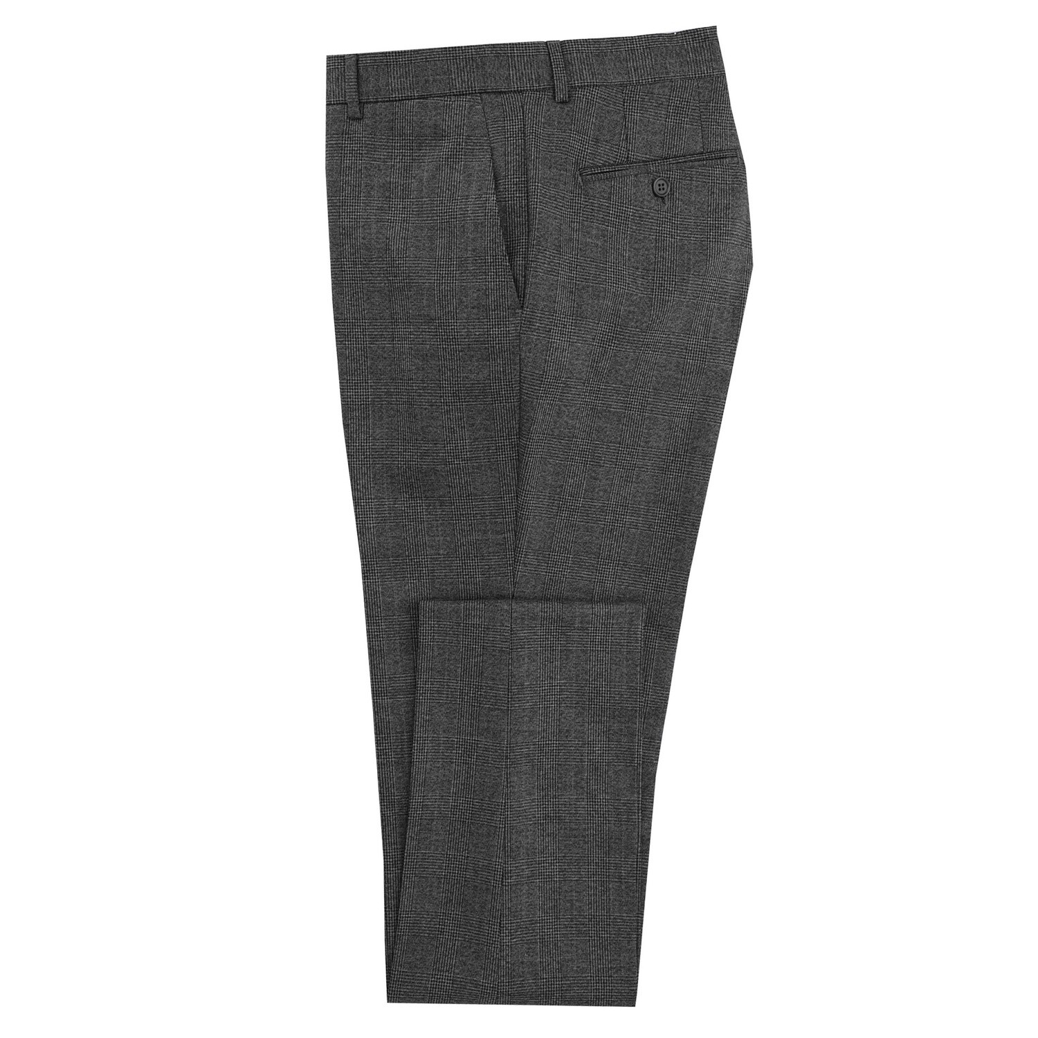 Mid-Grey Pow Check 3Pc Suit Trousers