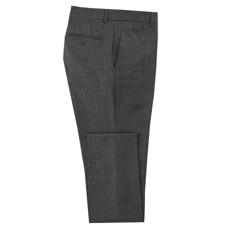 Mid-Grey Pow Check 3Pc Suit Trousers