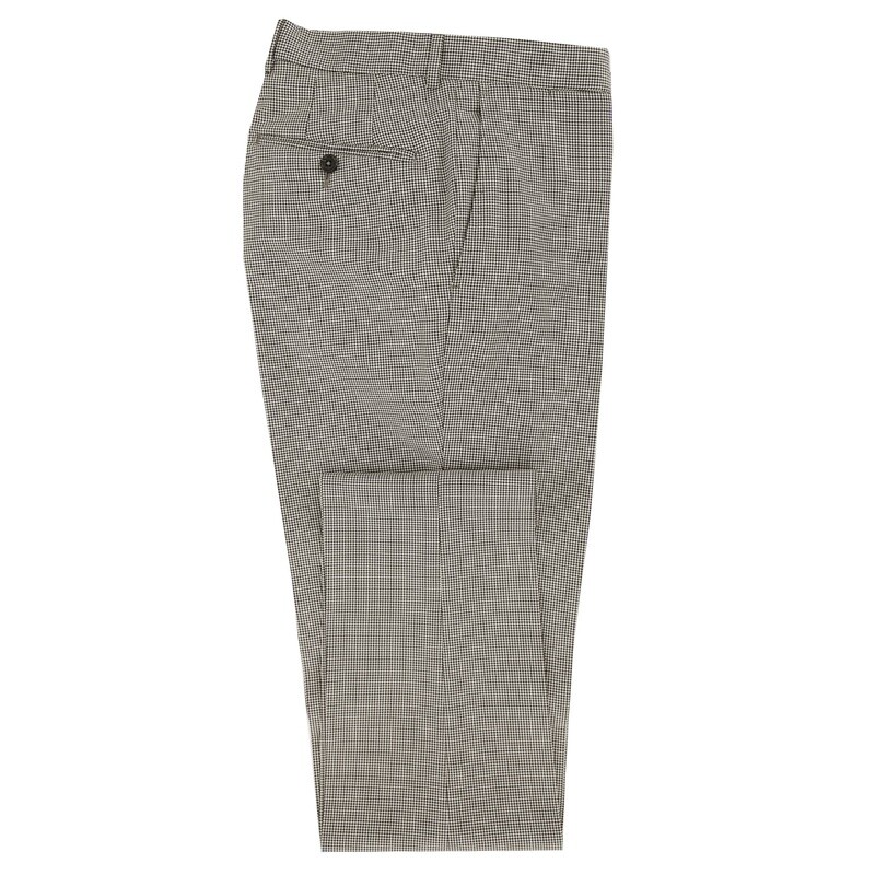 White Black Houndstooth Suit Trousers