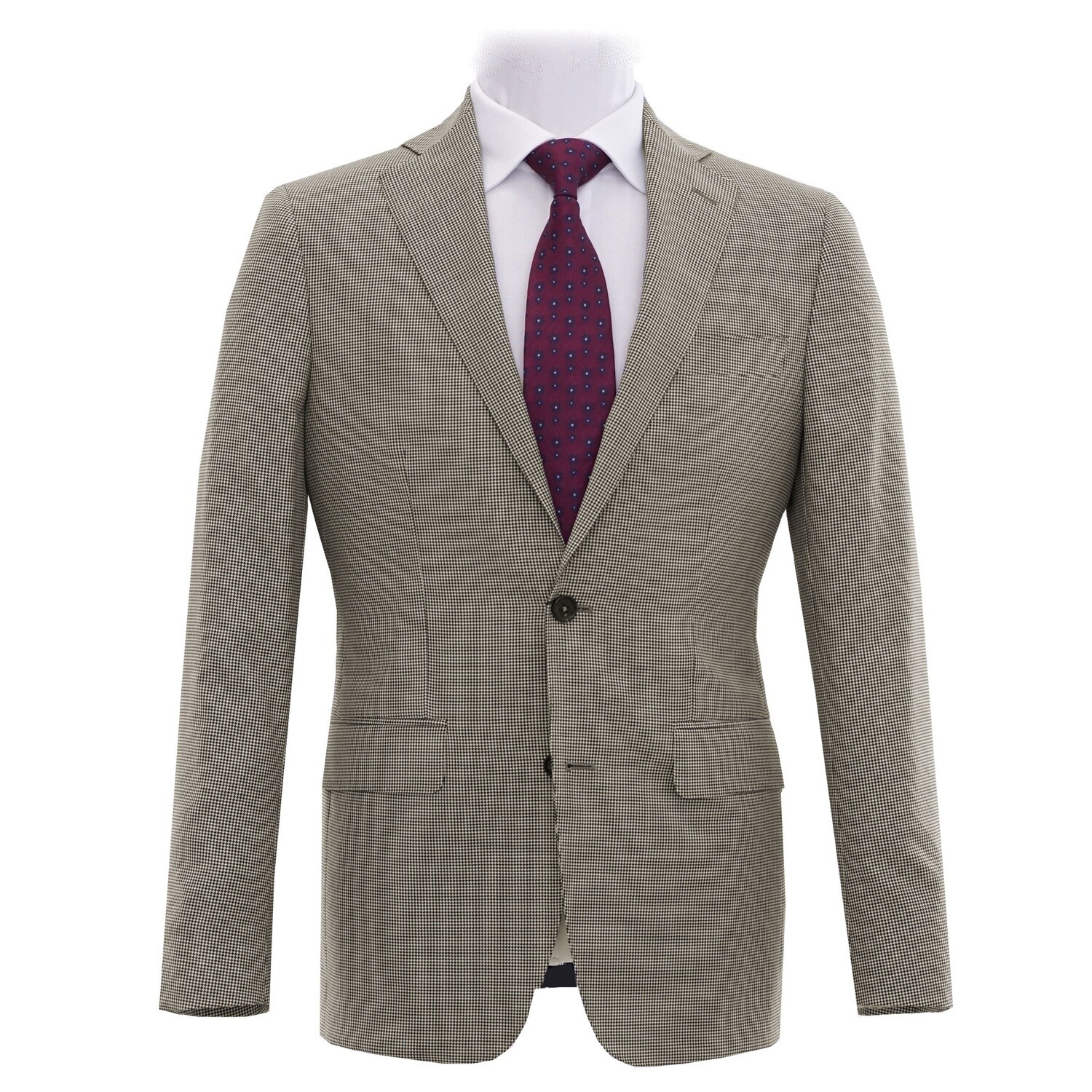 White Black Houndstooth Suit