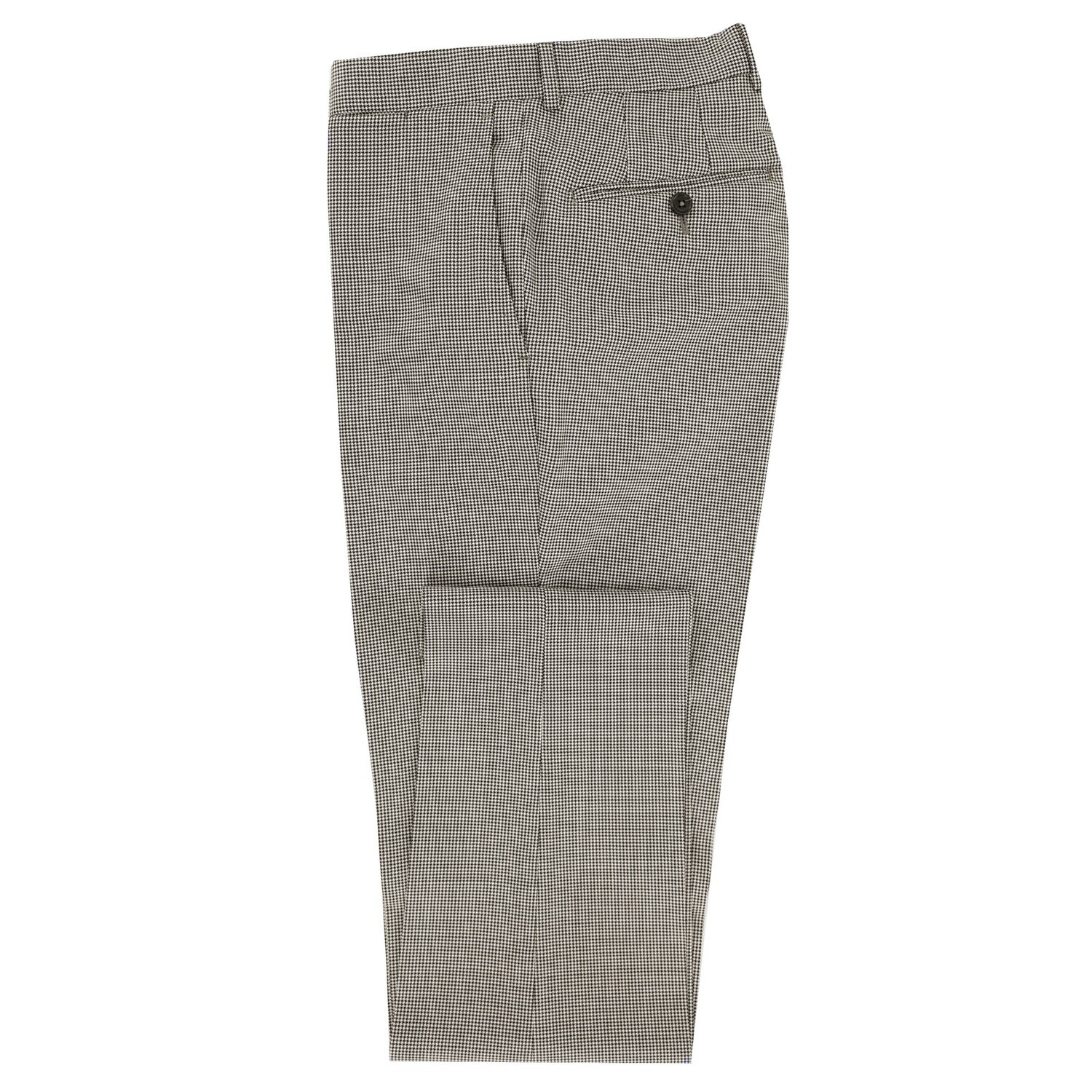 White Black Houndstooth Suit Trousers