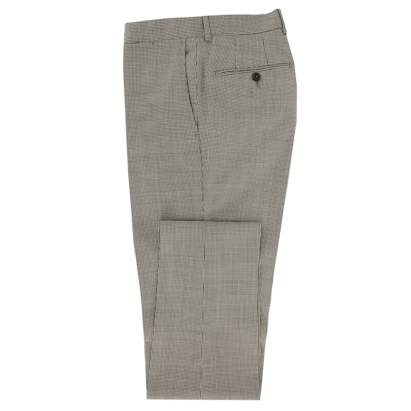 White Black Houndstooth Suit Trousers