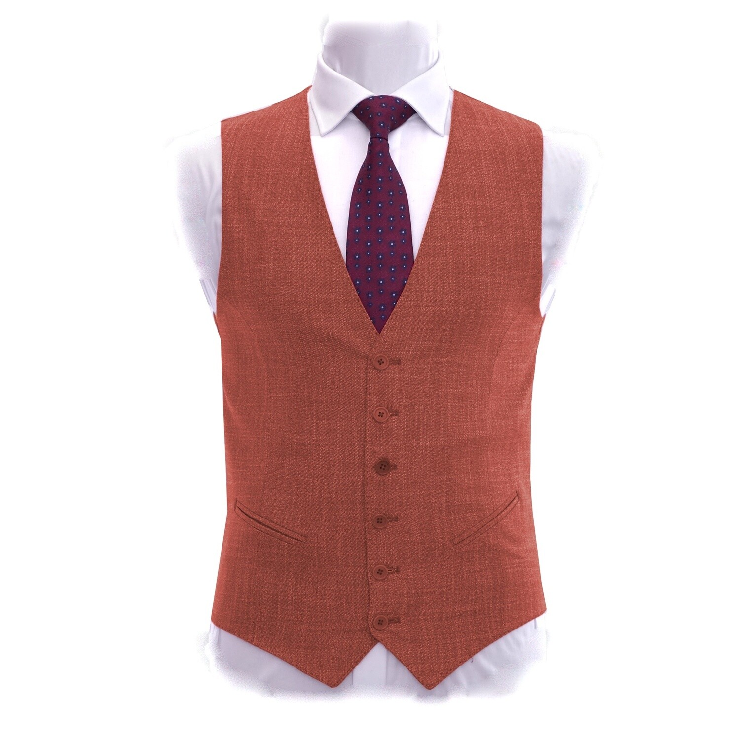 Red 3Pc Suit Waistcoat
