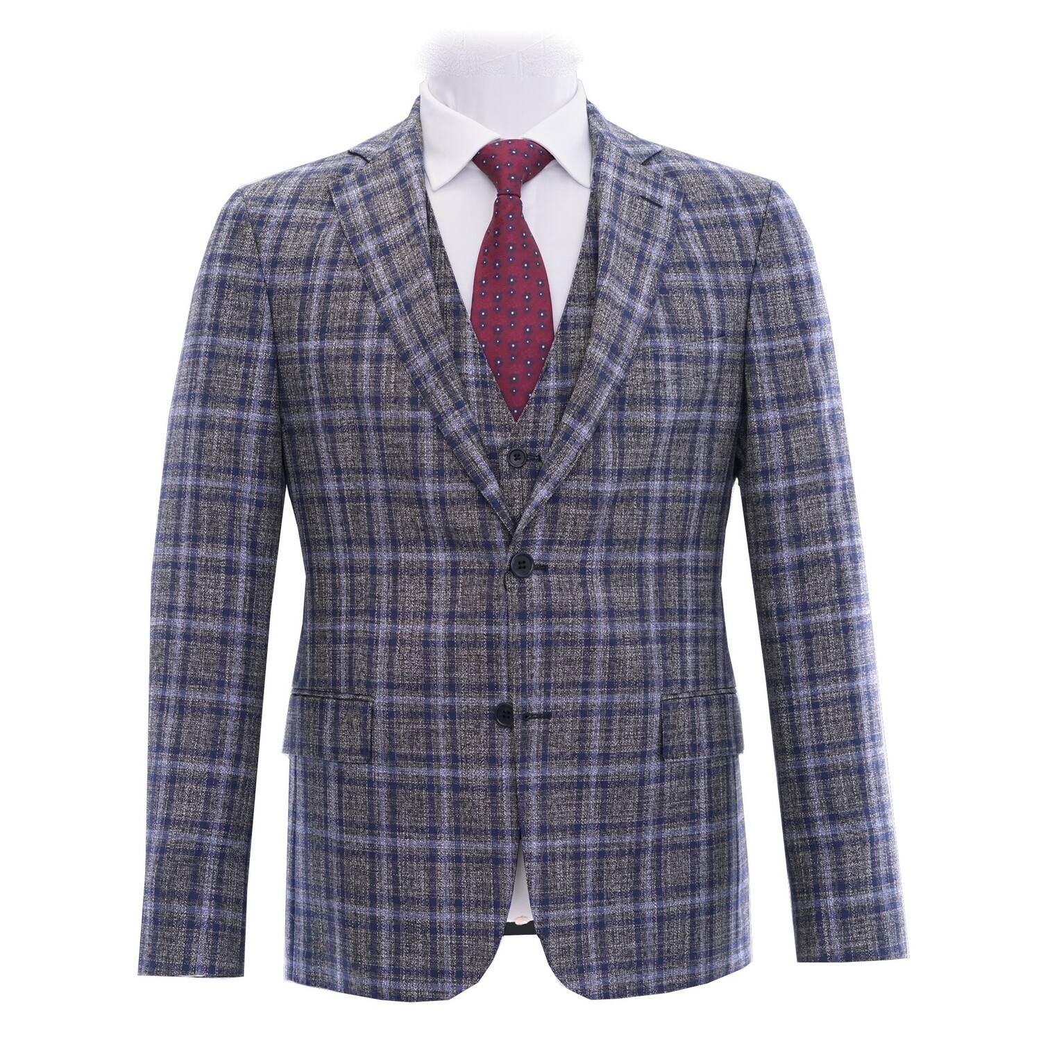 Grey Blue Check Jacket