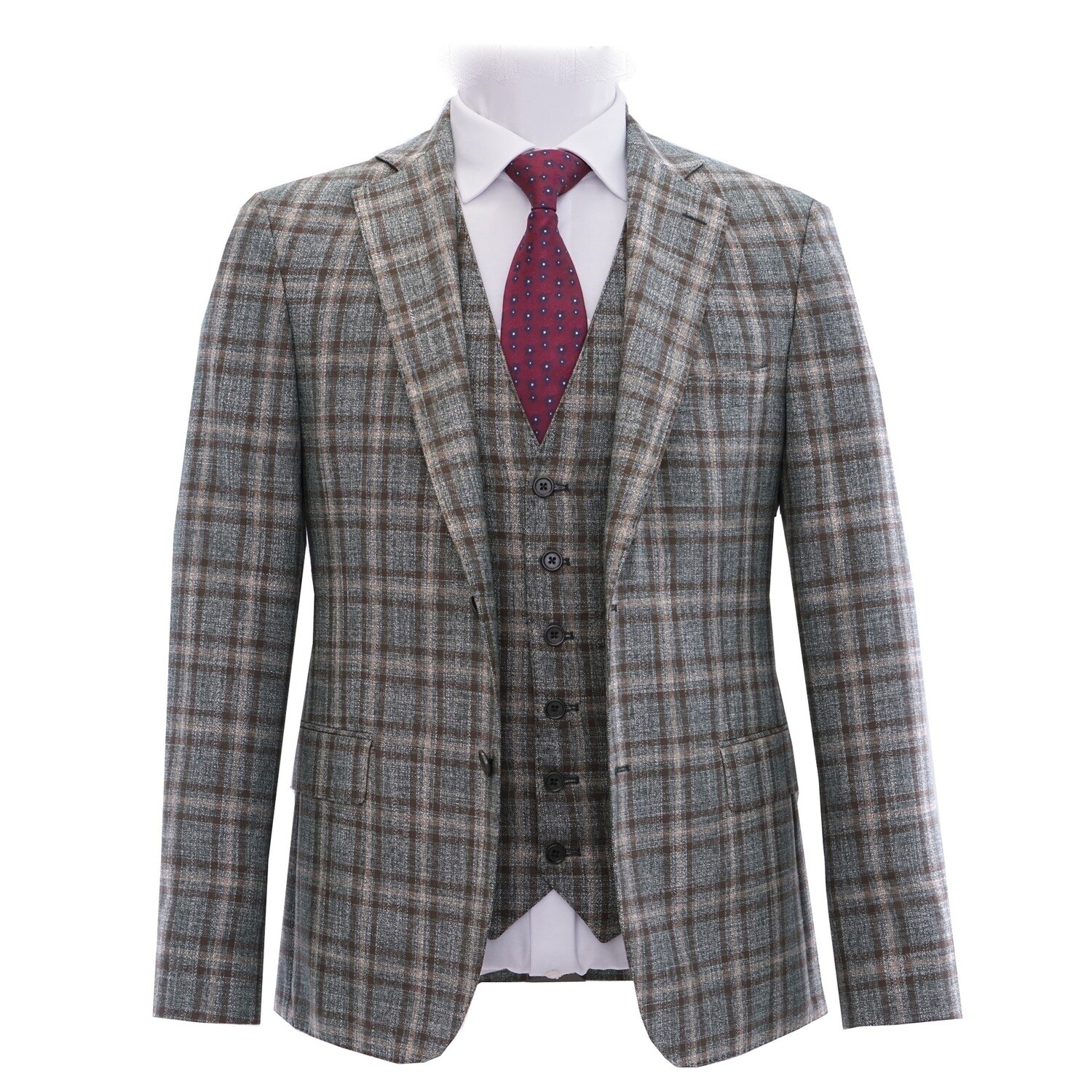 Grey Brown Check Jacket