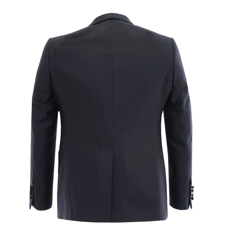 Black Patterned Shawl Lapel Suit Jacket