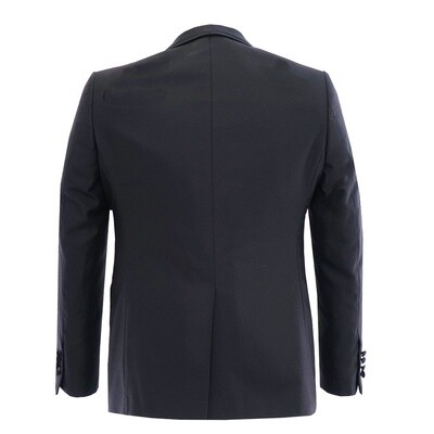 Black Patterned Shawl Lapel Suit Jacket