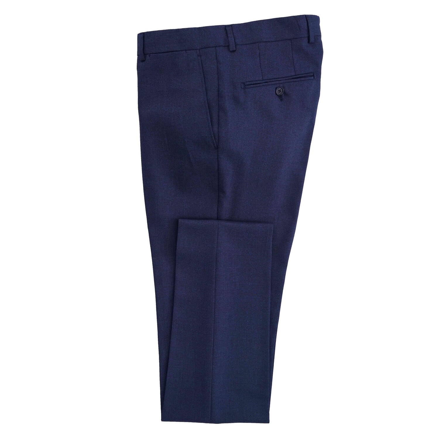 Blue Birdseye  Suit Trousers New