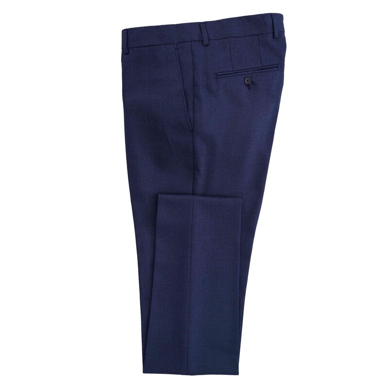 Blue Birdseye  Suit Trousers New