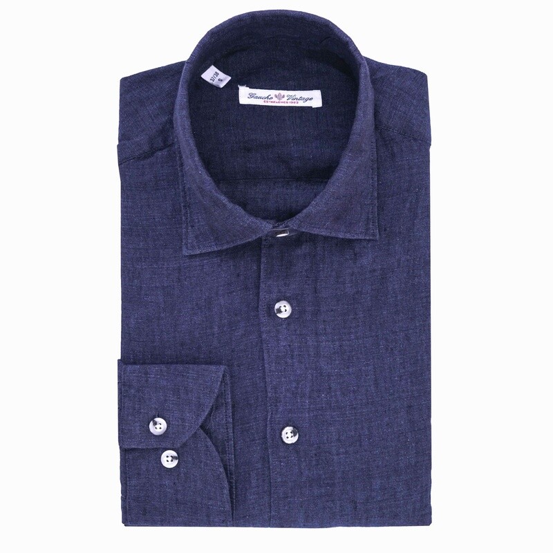 Denim Blue Linen Shirt