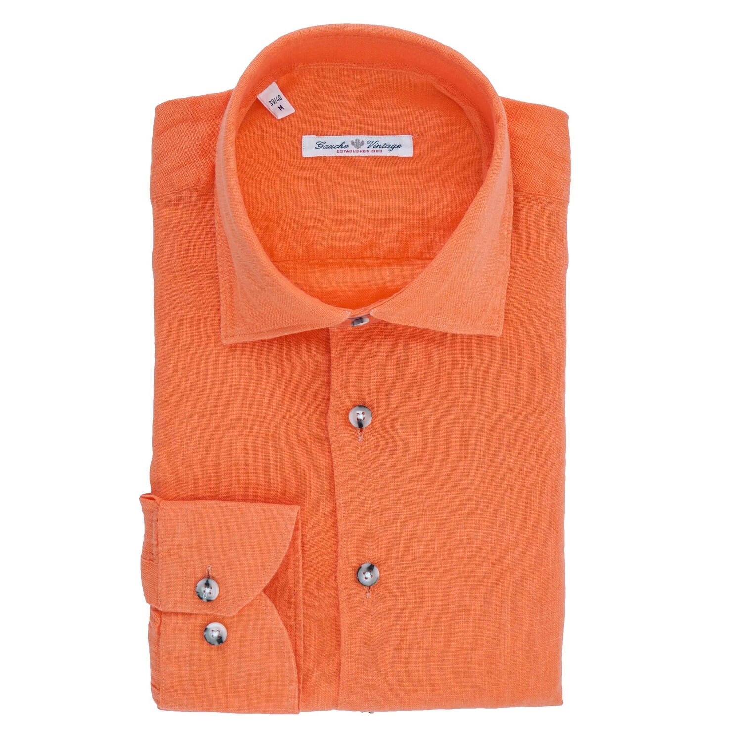Orange Linen Shirt