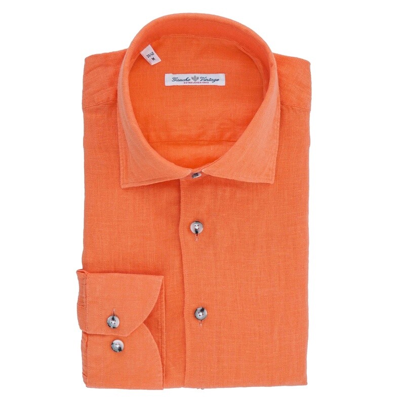 Orange Linen Shirt