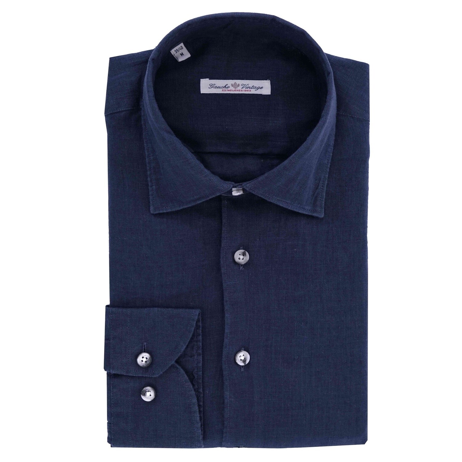 Navy Linen Shirt(gauche)