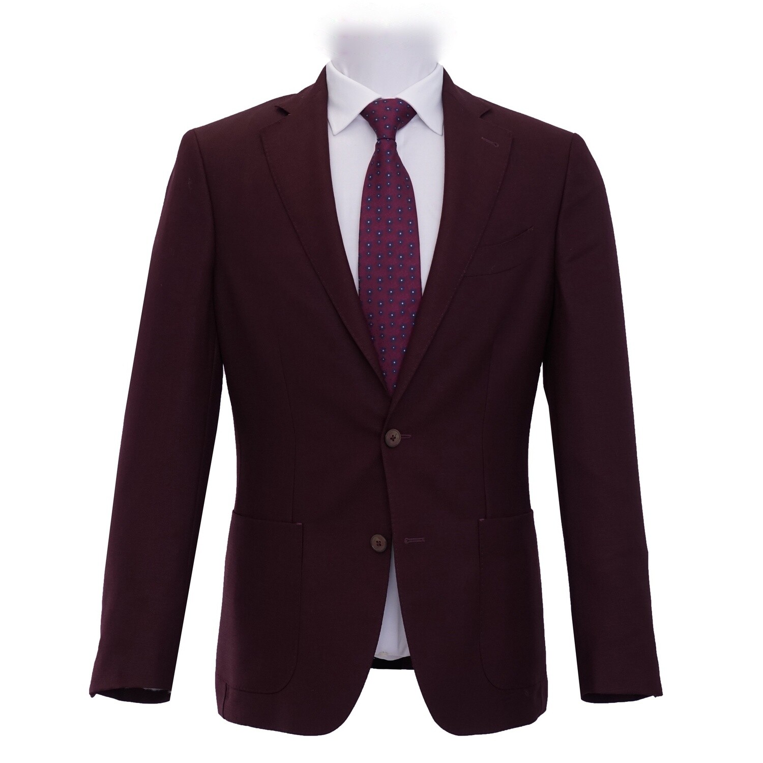 Burgundy Standeven Patch Pocket Jacket