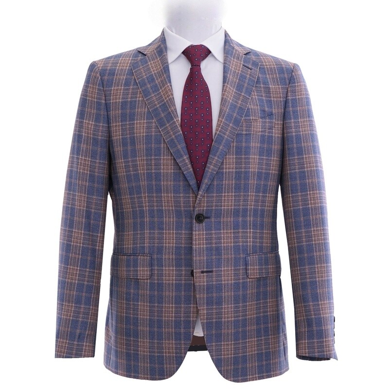 Blue Orange Big Check / Straight Pocket Jacket
