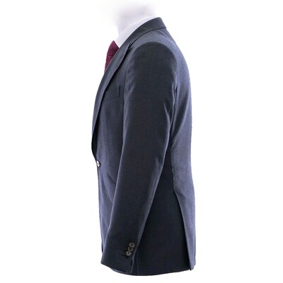 Navy Peak Lapel Flannel Suit