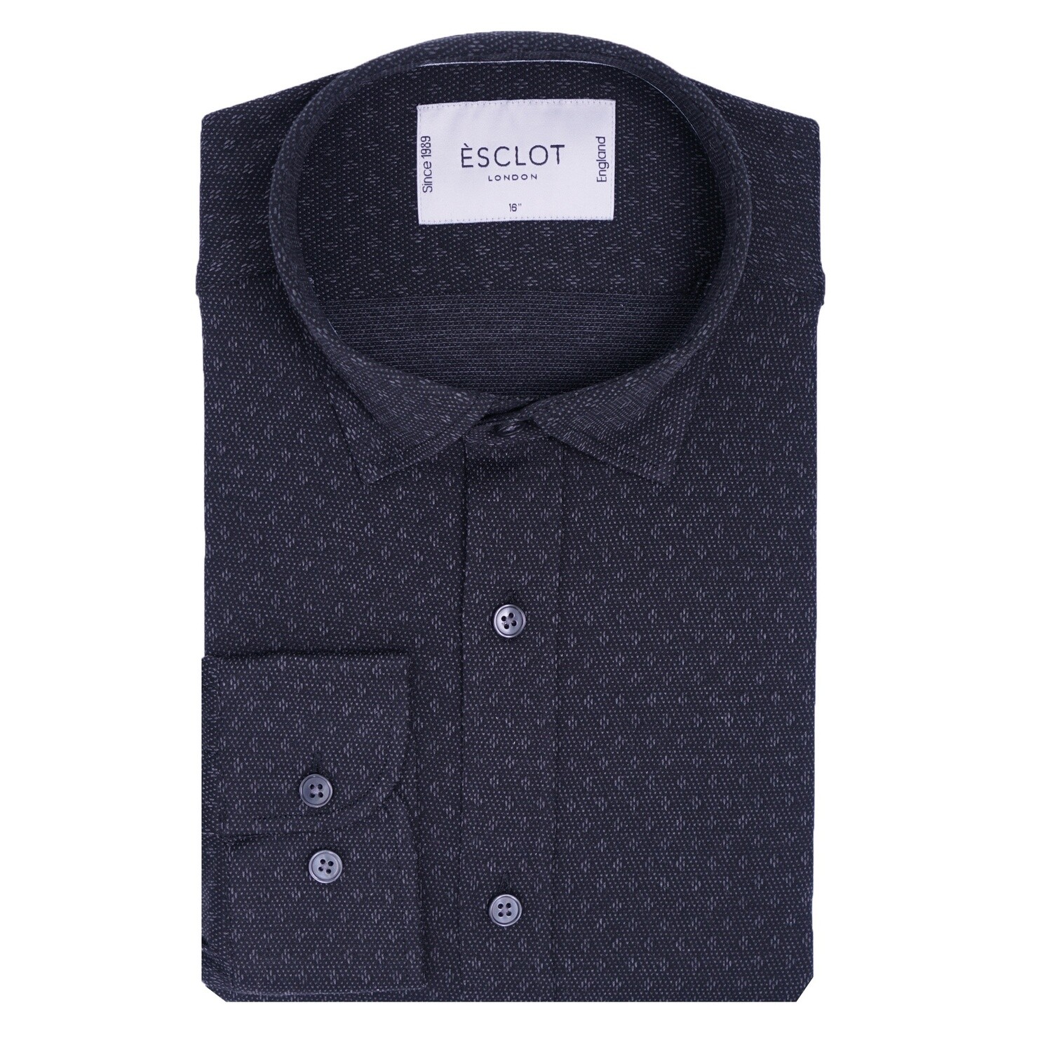 Charcoal Grey Pattern Casual Shirt