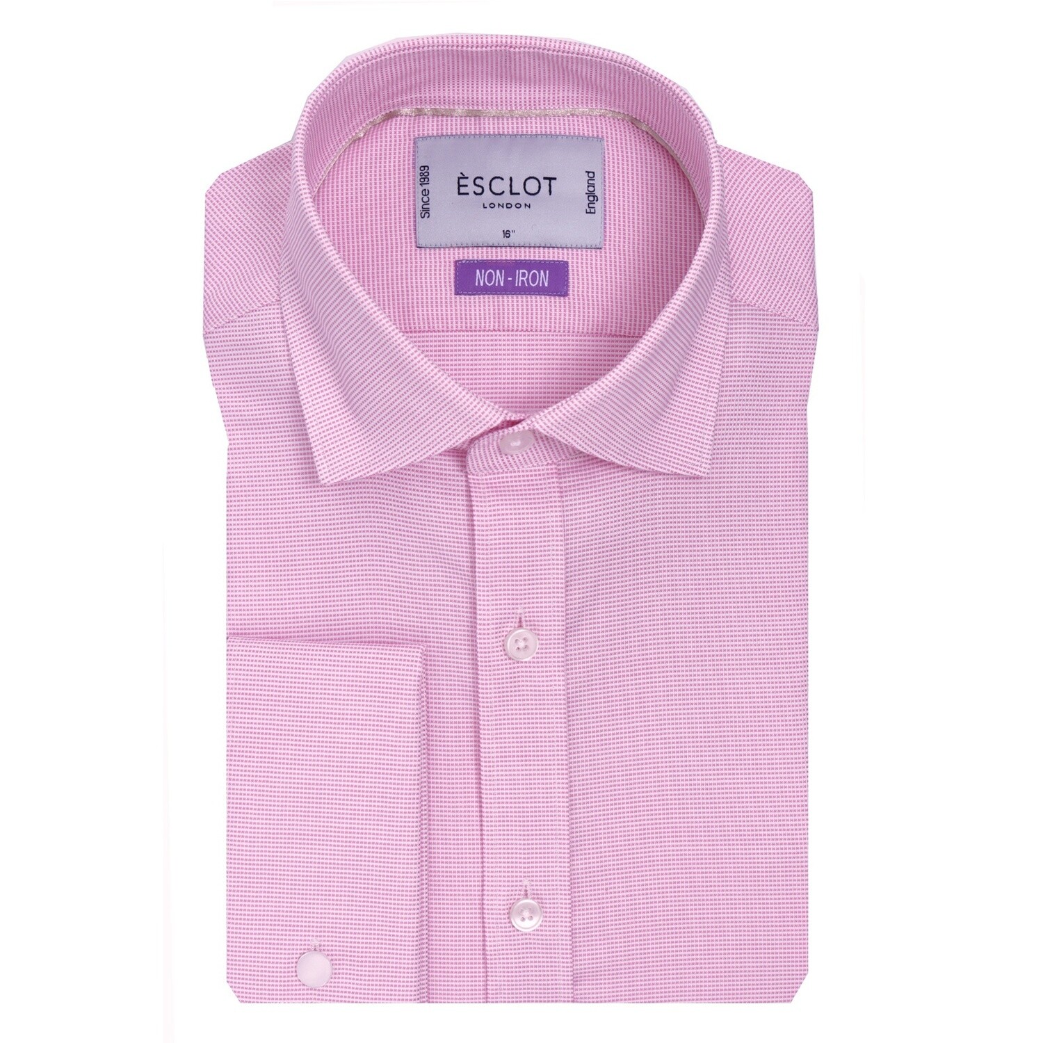 Non-Iron Pink Micro-Check Shirt