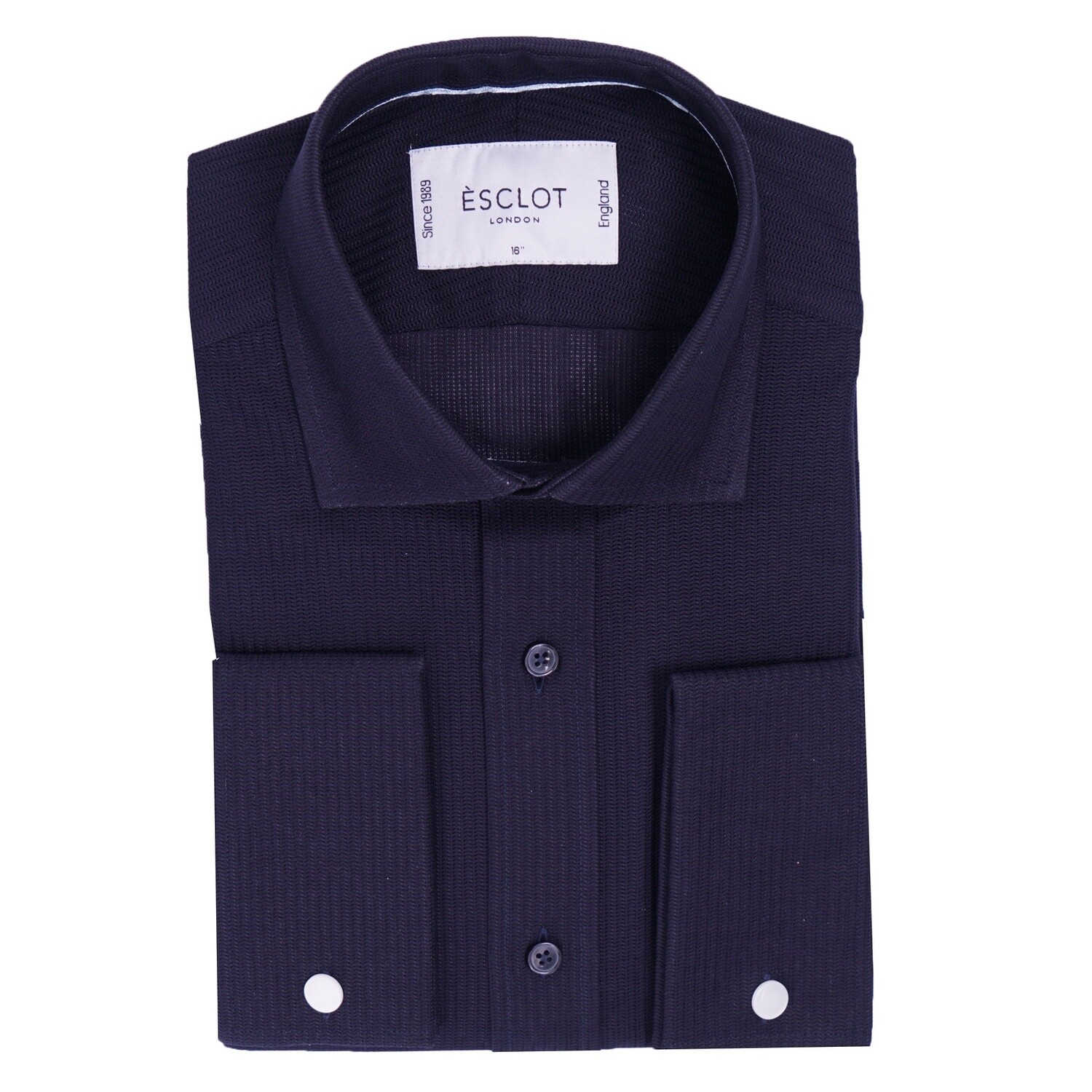 Dark Blue Herringbone Casual Shirt