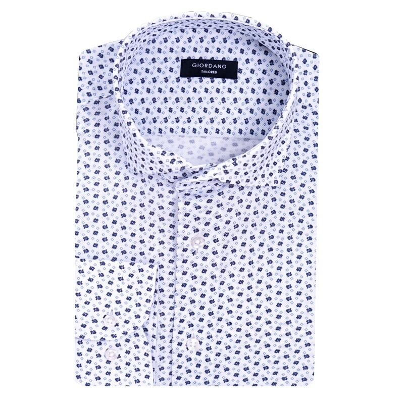 White Scattered Square Print