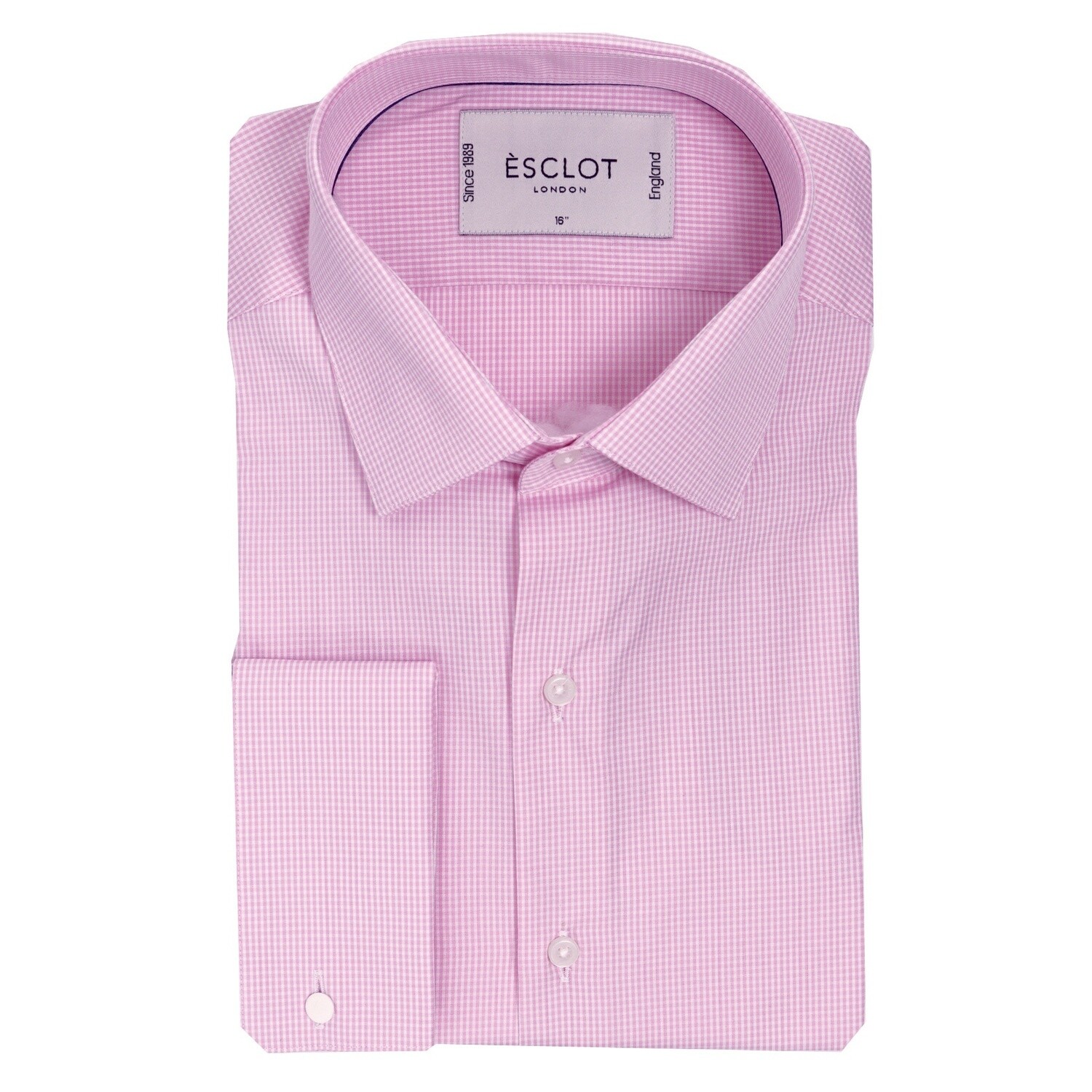 Pink Gingham Shirt Double Cuff