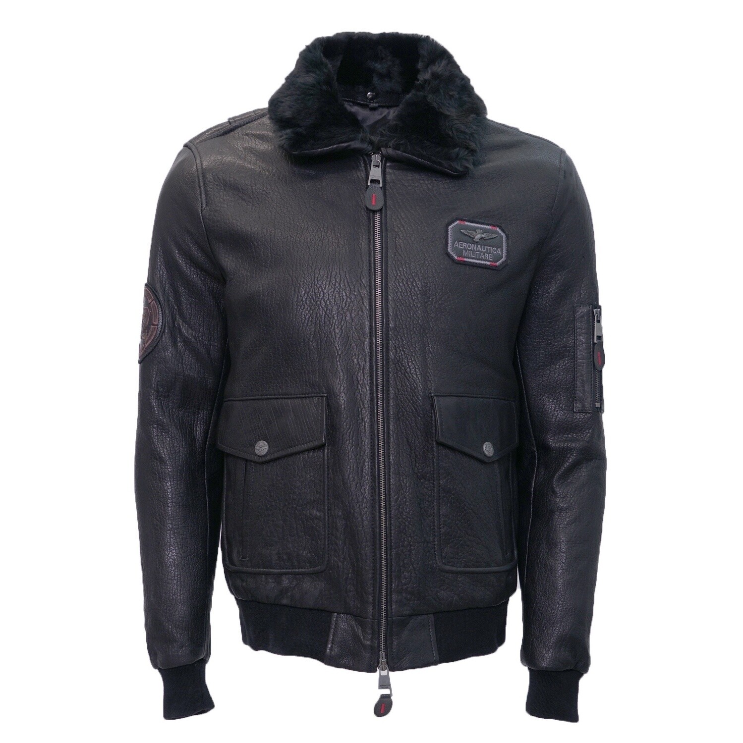 Black Leather Fur Jacket