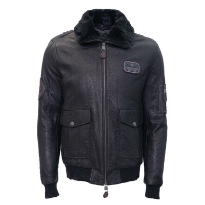 Black Leather Fur Jacket