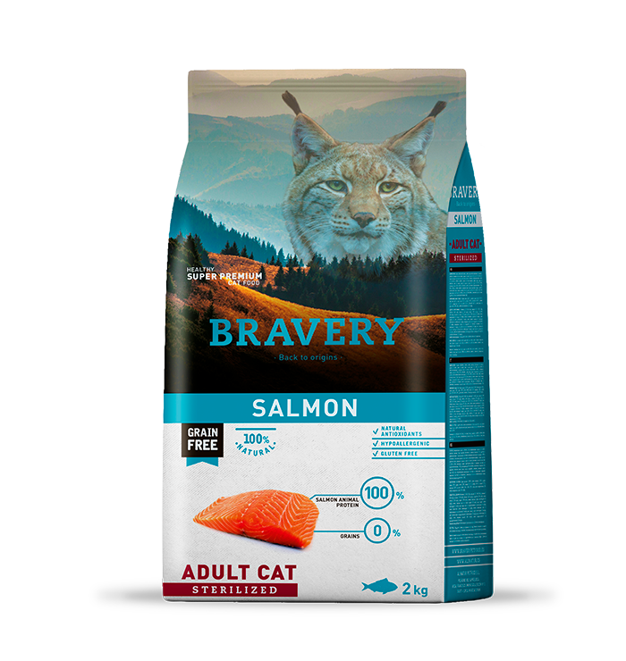Bravery Salmón  ADULTO ESTERILIZADO 7/2Kg