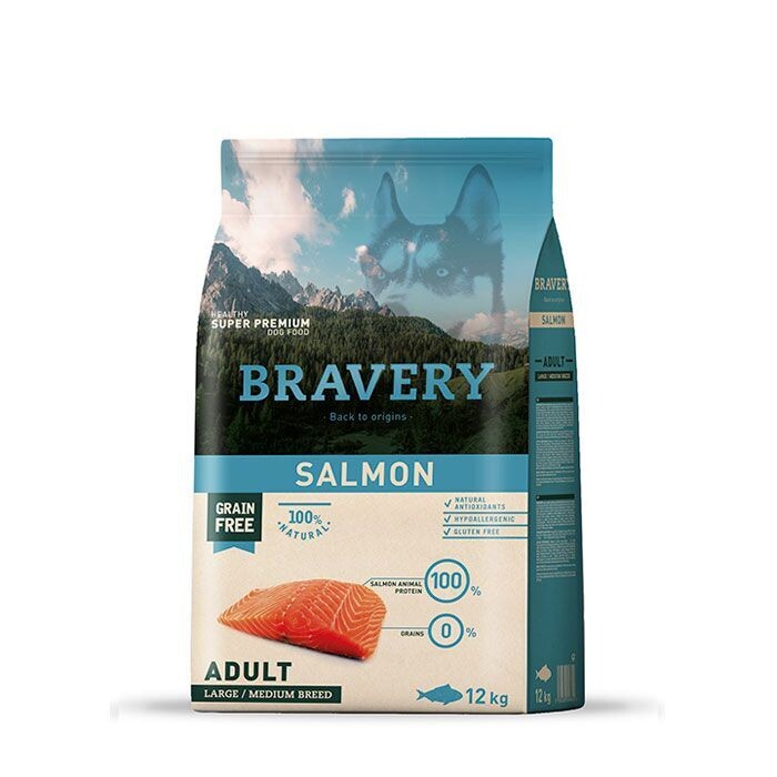 BRAVERY DOG SALMON ADULT LARGE/MEDIUM BREEDS