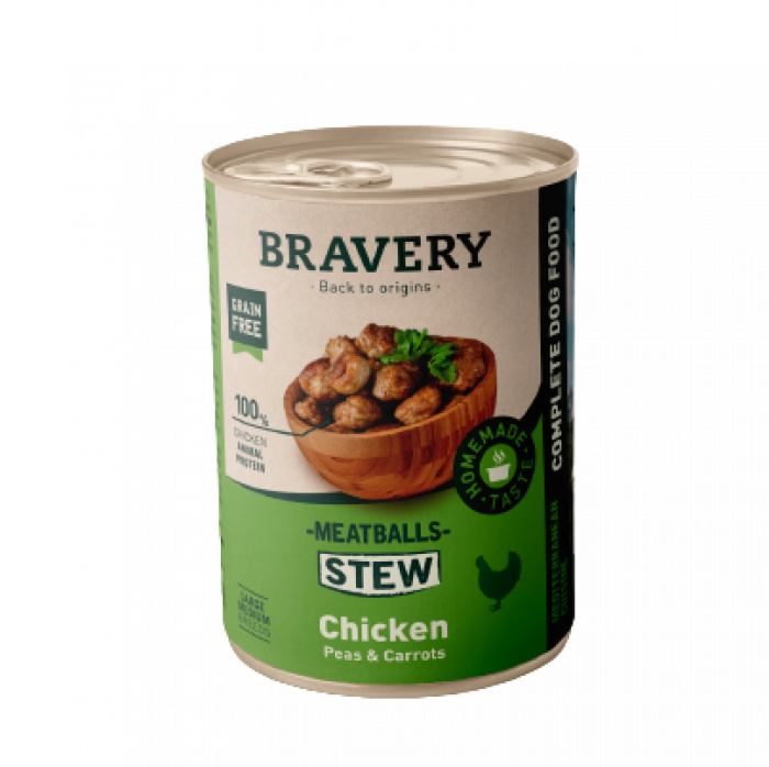 Bravery Meatballs Chicken, Carrots & Peas